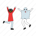 ghost, halloween, party, celebration, dancing