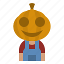 pumpkin, character, spooky, costume, halloween 