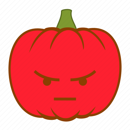 Angry, emoji, halloween, holiday, pumpkin, red, sad icon - Download on Iconfinder