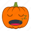 emoji, emotion, halloween, holiday, pumpkin, sleepy, snooze 