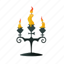 candlestick, halloween, candle, flame