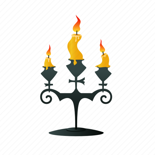 Candlestick, halloween, candle, flame icon - Download on Iconfinder