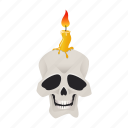skull, halloween, skeleton, candle