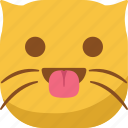 cat, emoji, emoticon, happy, smiley, smirk, tongue
