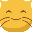 cat, emoji, emoticon, happy, smile, smiley