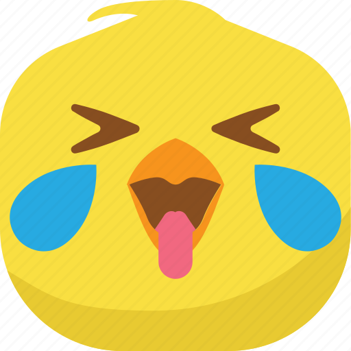 Chick, chicken, drop, emoji, happy, laugh, smiley icon - Download on Iconfinder