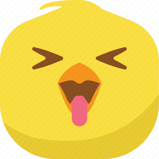Chick, chicken, emoji, laugh, smiley, spoiled, tongue icon - Download on Iconfinder