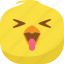 chick, chicken, emoji, laugh, smiley, spoiled, tongue 
