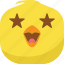 chick, chicken, emoji, favorite, laugh, smiley, stars 