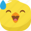 chick, chicken, drop, emoji, happy, laugh, smiley 