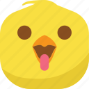 avatar, chick, chicken, emoji, laugh, smiley, tongue 