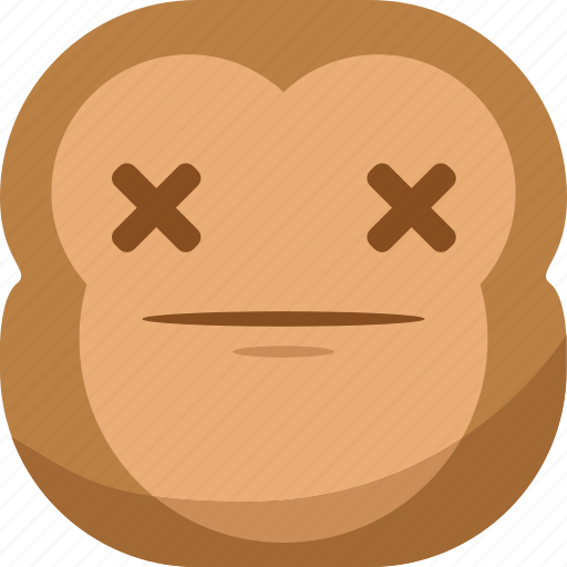 Chipms, dead, die, emoji, emoticon, monkey, smiley icon - Download on Iconfinder
