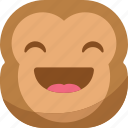 chipms, emoji, emoticon, happy, laugh, monkey, smiley 