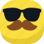 avatar, cool, emoji, emoticon, glasses, mustache, smiley 