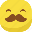 avatar, emoji, emoticon, emotion, happy, mustache, smiley 