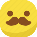 avatar, emoji, emoticon, emotion, mustache, smiley 