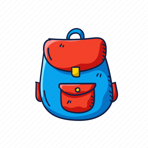 Hand, drawn, back, school, bag, study, book icon - Download on Iconfinder