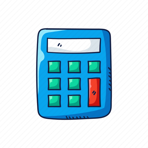 Hand, drawn, back, school, calculator, education, student icon - Download on Iconfinder