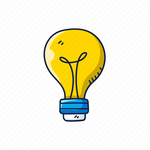Hand, drawn, back, school, lamp, light, bulb icon - Download on Iconfinder