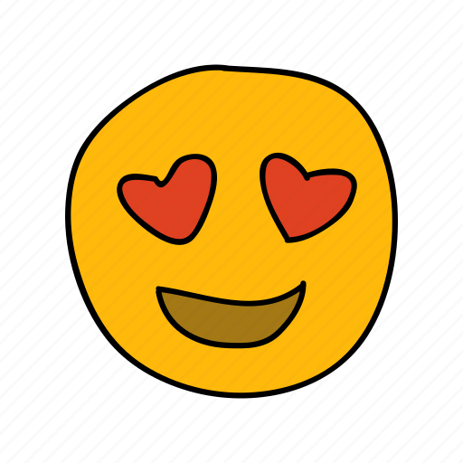 Drawn, emoji, face, hand, heart, lovestruck, messenger icon - Download on Iconfinder
