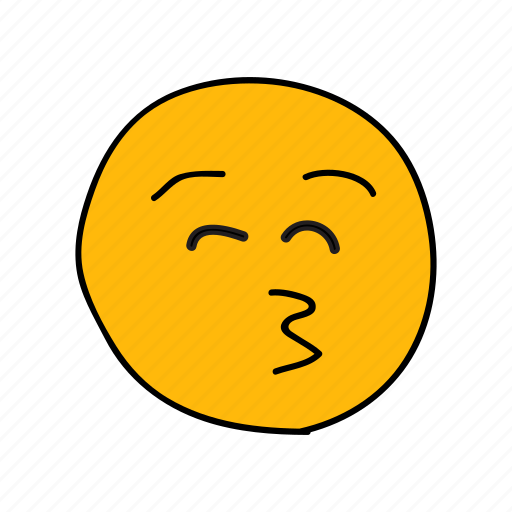 Drawn, emoji, face, hand, kiss, messenger, pout icon - Download on Iconfinder