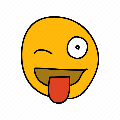 Cheeky, drawn, emoji, hand, tease, tongue, wink icon - Download on Iconfinder