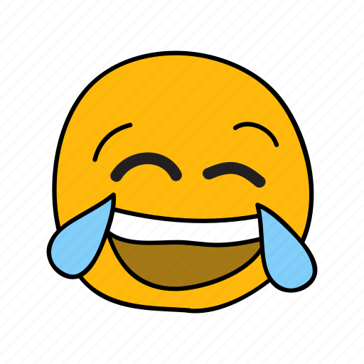 Drawn, emoji, face, hand, laughing, messenger, tears icon - Download on Iconfinder