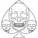skull, spades, skeleton, halloween, horror, bone, spooky, card, game
