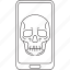 skull, mobile, phone, app, halloween, horror, scary, head, danger 