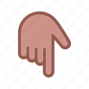 direction, down, finger, gesture, hand, navigation, skin 
