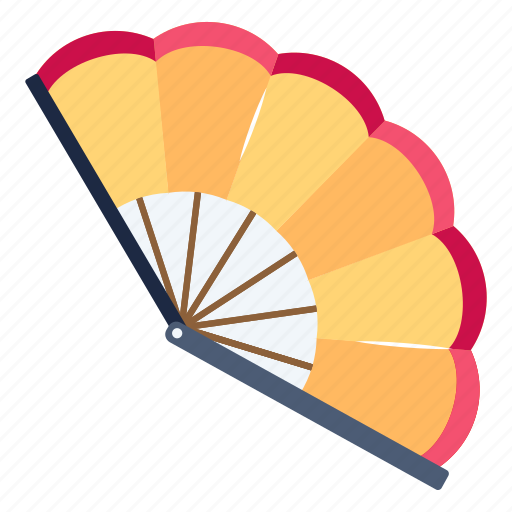 Hand fan, paper fan, folded fan, chinese fan, sensu fan icon - Download on Iconfinder