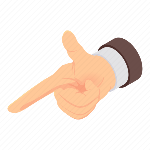Cartoon, finger, gesture, hand, isometric, pistol, point icon - Download on Iconfinder