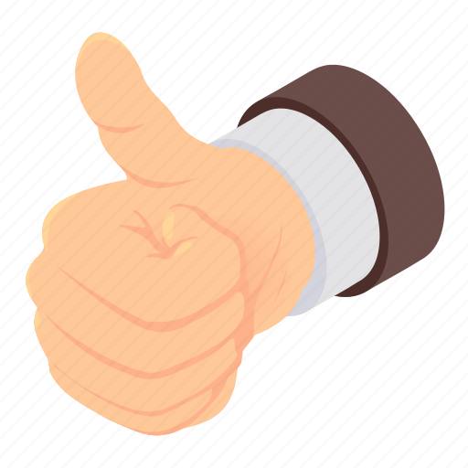 Approve, best, business, cartoon, isometric, thumb, up icon - Download on Iconfinder