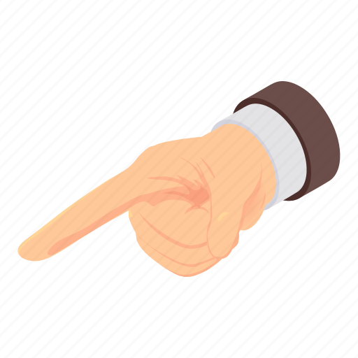 Cartoon, finger, hand, index, indicator, isometric, point icon - Download on Iconfinder