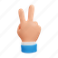 hand, gesture, count, two, fingers, finger, interaction, communication 