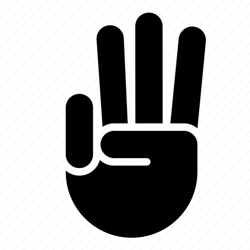 Three, hand, gesture, finger, interaction, fingers, gestures icon - Download on Iconfinder
