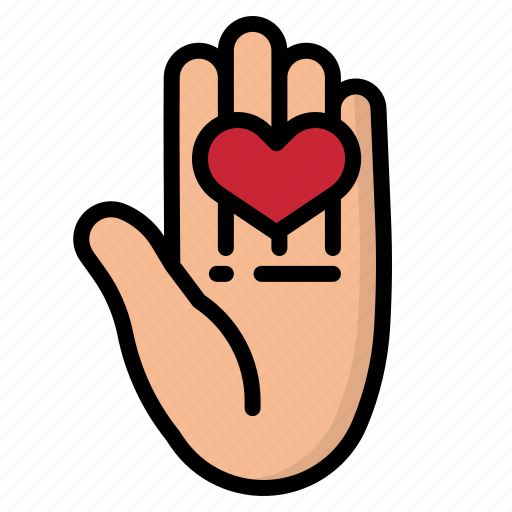 Charity, hand, donation, solidarity, heart icon - Download on Iconfinder