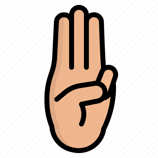Protest, swipe, three, finger, hand icon - Download on Iconfinder