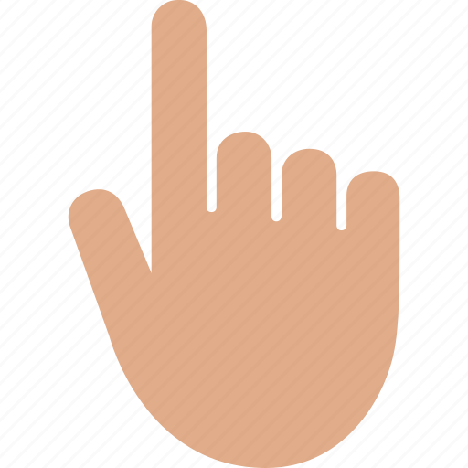 Click, finger, gesture, hand, index, touch, white icon - Download on Iconfinder
