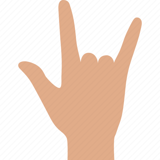 Hand, heavy, horns, metal, rock, sign, white icon - Download on Iconfinder