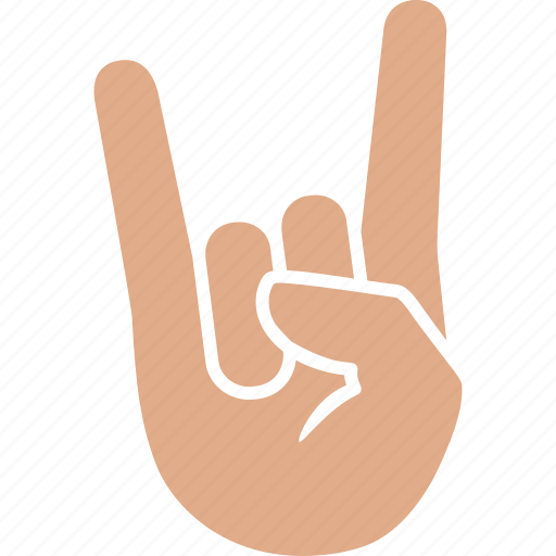 Hand, heavy, horns, metal, rock, sign, white icon - Download on Iconfinder