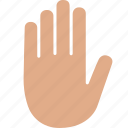 block, halt, hand, palm, sign, stop, white