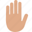 block, halt, hand, palm, sign, stop, white 