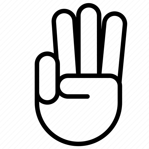 Gestures, fingers, finger, gesture, hand, sign, three icon - Download on Iconfinder