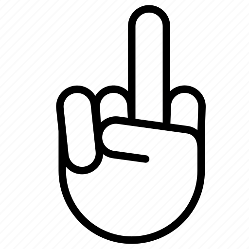 Interaction, gestures, rude, finger, middle, hand, sign icon - Download on Iconfinder