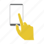 finger, hand, hold, mobile, screen, smartphone, touch 