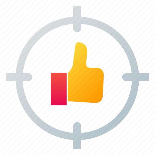 Aim, like, target, thumbup icon - Download on Iconfinder