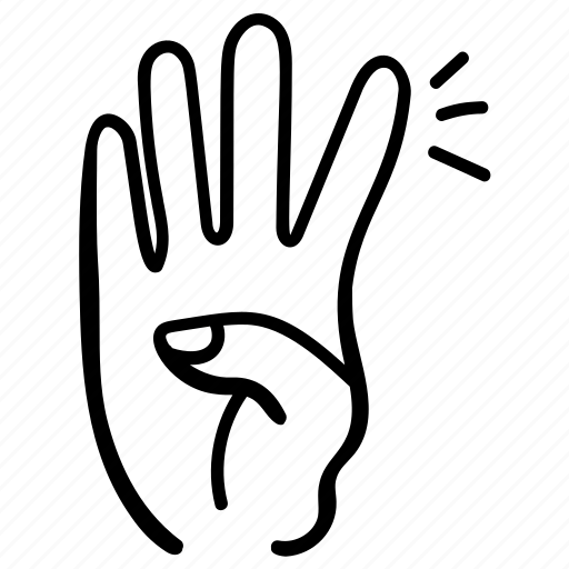 Gesture, count, hand, count four, four fingers icon - Download on Iconfinder