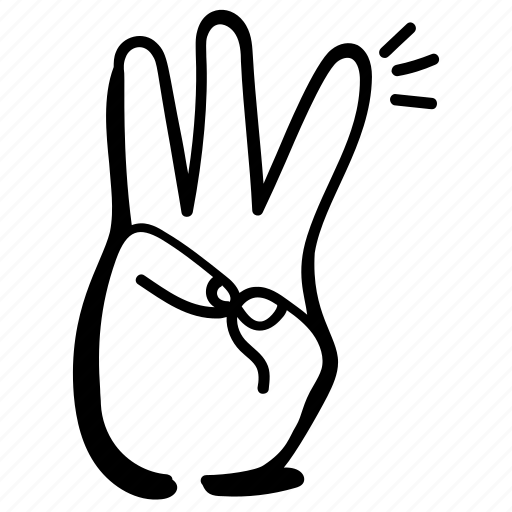 Gesture, count, hand, count three, fingers icon - Download on Iconfinder