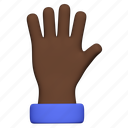 palm, hand, high five, african american